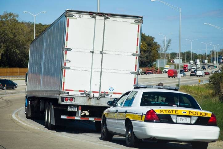 Semi truck state police